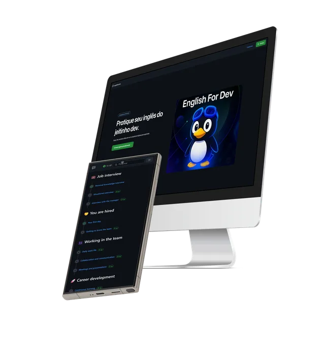 Interface do englishfor.dev